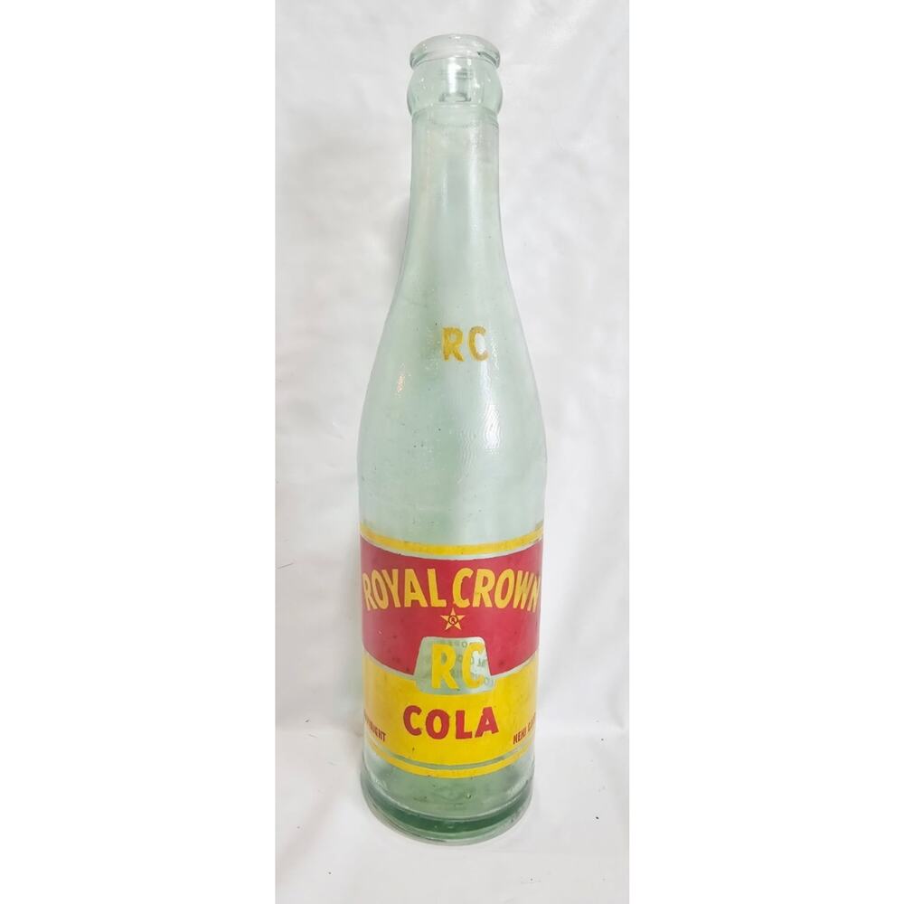 Vintage Royal Crown RC Cola Soda Pop Duraglas Glass Bottle 3/1952 Louisville KY